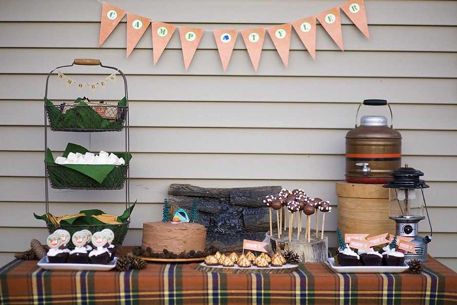 CUSTOM Printable CAMPING Party Banner Camp Il_170x135