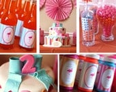 DIY Printable Flamingo Bubble Favor Wrappers & Bottle wraps Il_170x135