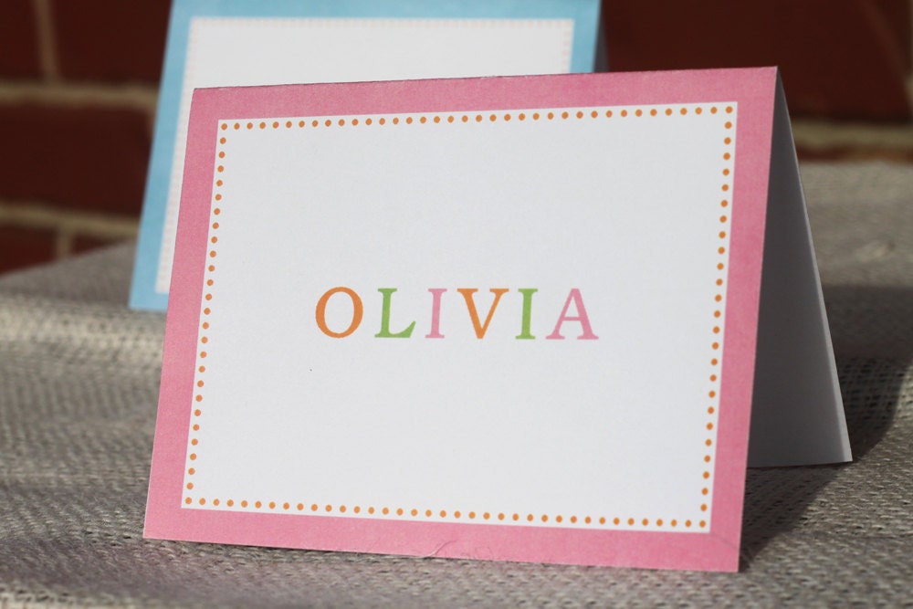 10 Personalized Notecards and envelopes with Colorful NAME Il_570xn