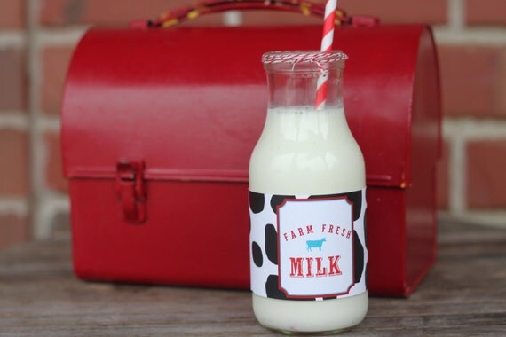 24 Milk Bottle Wrappers -Farm, Barnyard, Petting Zoo Party Il_570xn