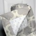 Baby Blanket, Grey and White Taza Minky baby blanket