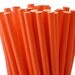 Paper Straws Solid Coral 25 w/DIY Party Flags