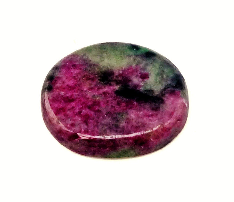 Ruby Zoisite Oval Cabochon Stone (21mm x 19mm x 4mm)