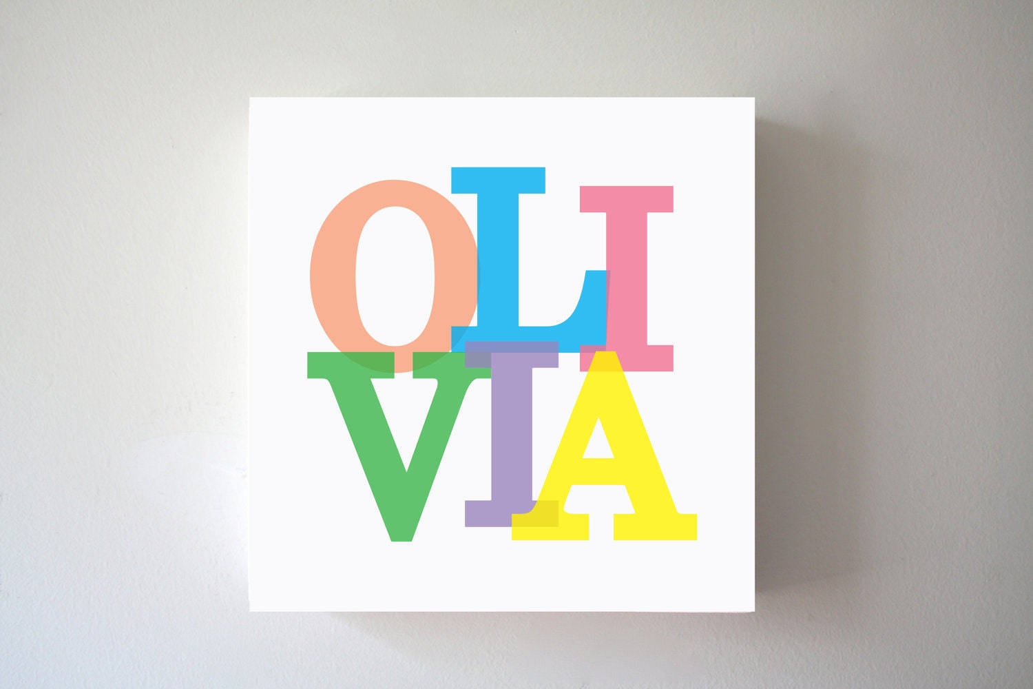 Personalized Children Kids Wall Art Customized Name Art 8x8 Canvas Print