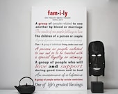 Home Decor Wall Decor Stretched Canvas Print 20x30 "Family Definition"