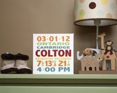 Personalized Children Birth Announcement Canvas Print 8x8