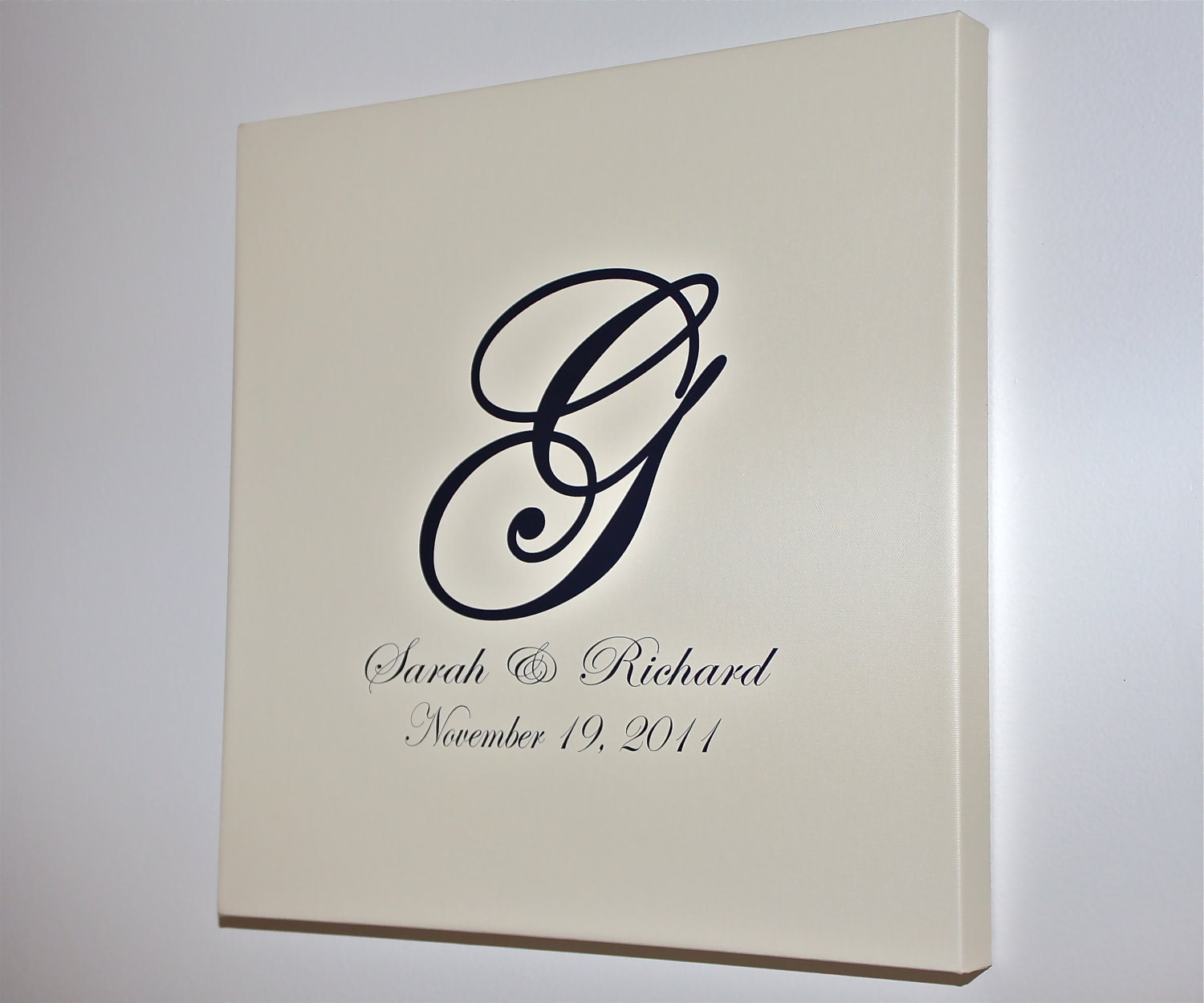 Wedding Guest Book Alternative Stretched Canvas Wedding Guest Signature Wall Hanging 16x16
