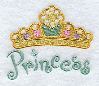 Princess embroidered Burp Cloth