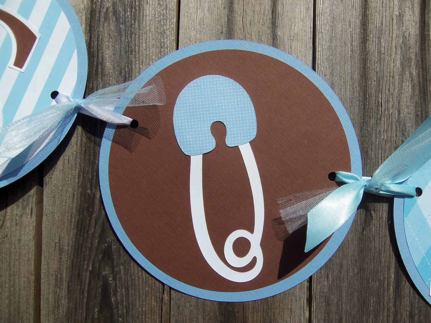 ITS A BOY Baby Shower Banner in Blue Brown White - Customize Your Way