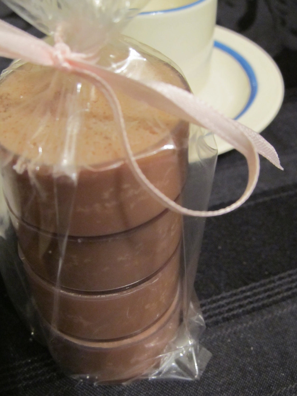 Soy Tea Lights, Pack of Four, Hot Chocolate, Four to Six Hour Burn Time Each, Chocolate Candle
