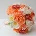Paper Wedding Flower Bouquet - Peach and Ivory Handmade Paper Flowers Bridal Bouquet