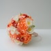 Paper Wedding Flower Bouquet - Peach and Ivory Handmade Paper Flowers Bridal Bouquet