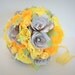 Wedding Bridal Paper Flower Bouquet - Bookpage and Yellow Paper Flower Bouquet