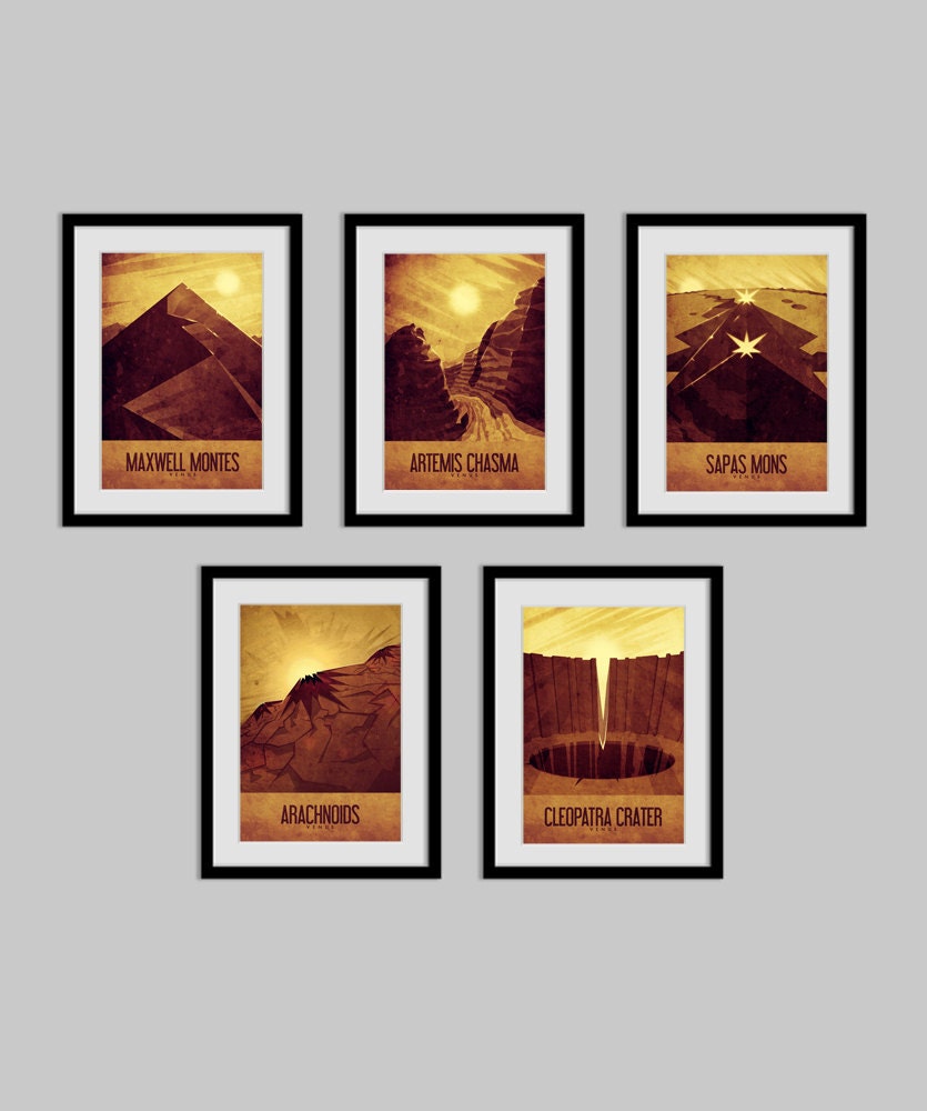 Venus Travel Poster Collection - All 5 Posters - ON SALE