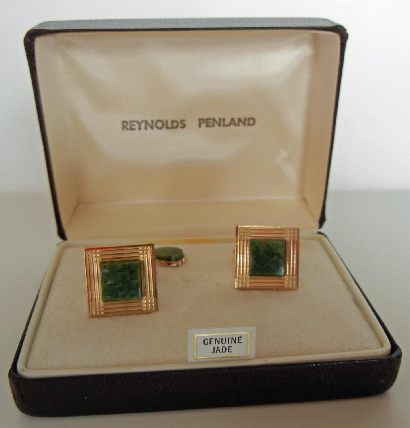 Vintage Jade Cufflinks Reynolds Penland Fathers Day Gift