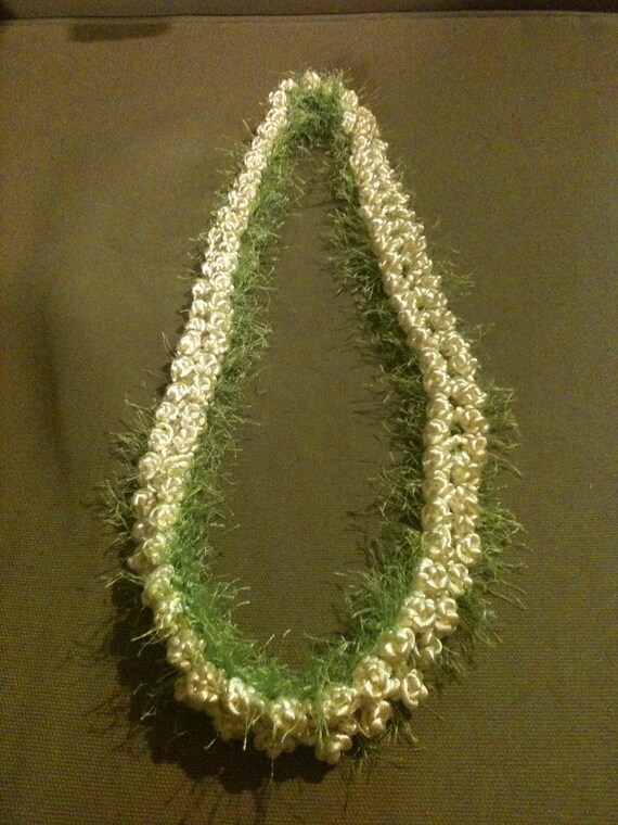 Custom crocheted pikake lei by SANTHBlessings on Etsy