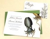Cuttlefish Nautical Wedding Invitation Suite Sample