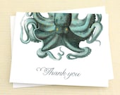 Octopus Thank You Note Set of 8 Cards