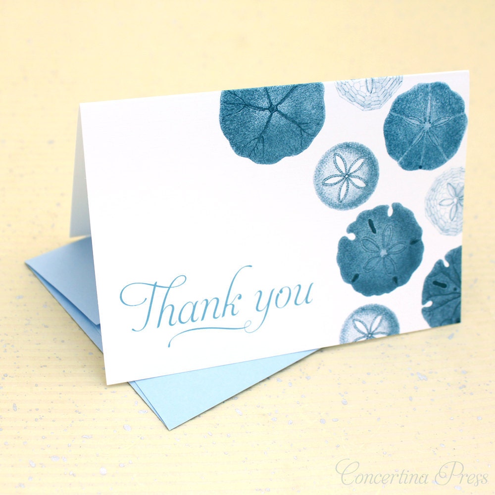 Sand Dollar Thank You Notes - Set of 8