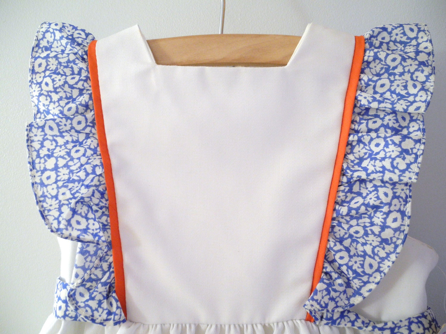 1960's White, Blue and Red "Daisy" Pinafore