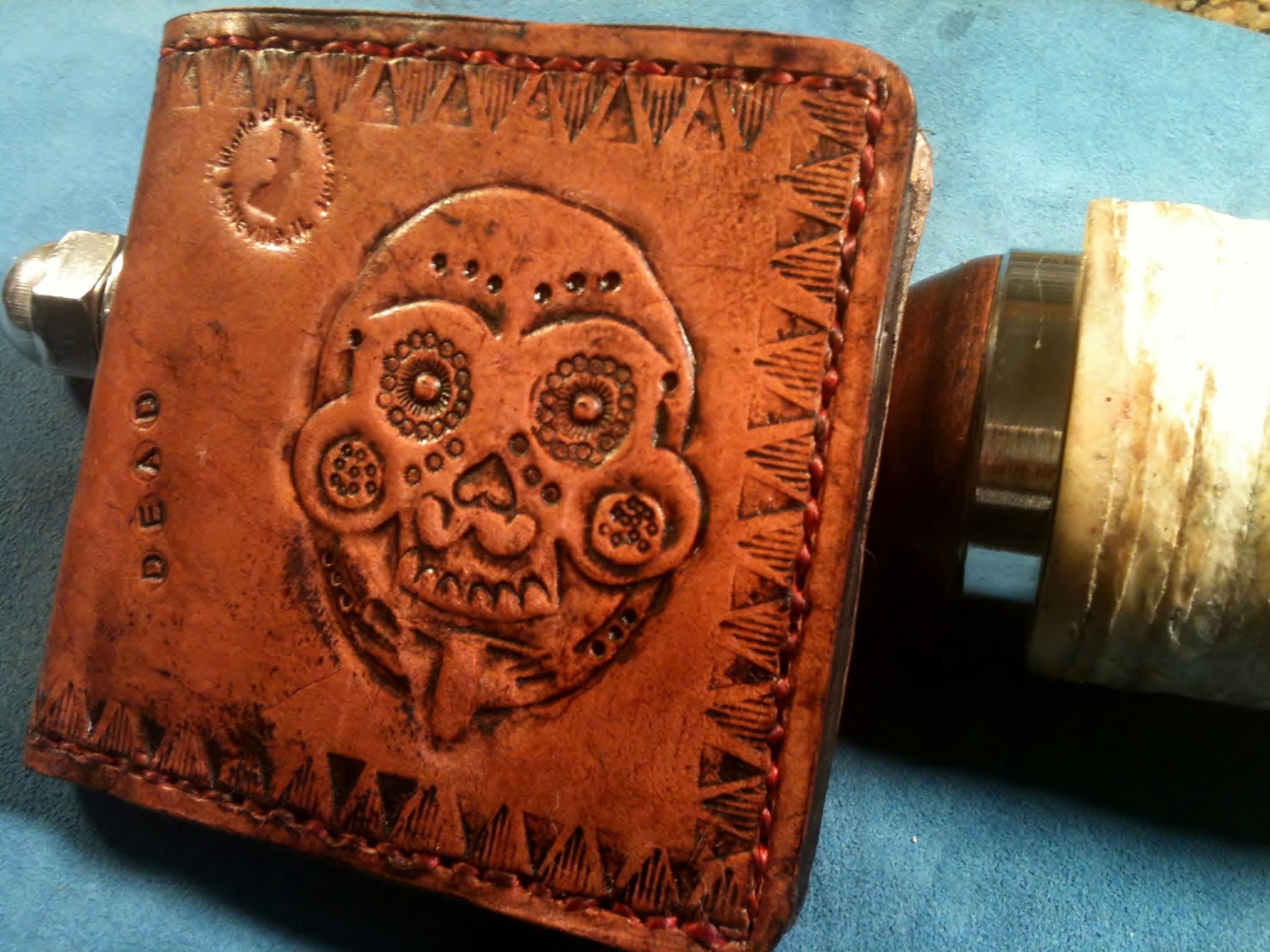 Day of the Dead Wallet, dia de los muertos, Sugar Skull-Made to Order