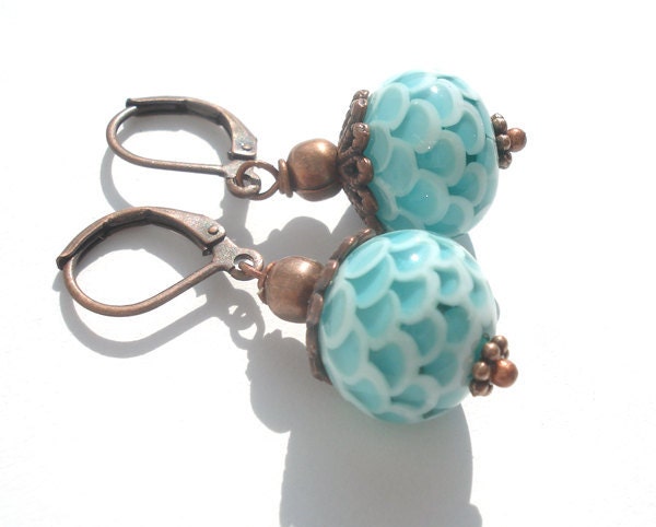 Acorns glass lampwork earrings