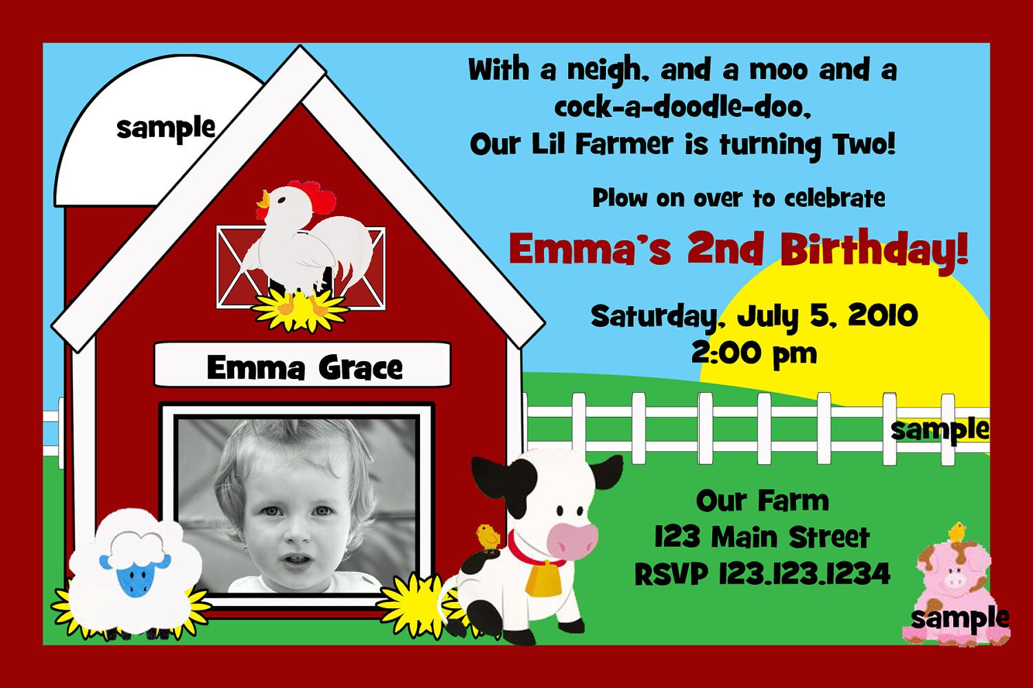 Farm Animal Invitations