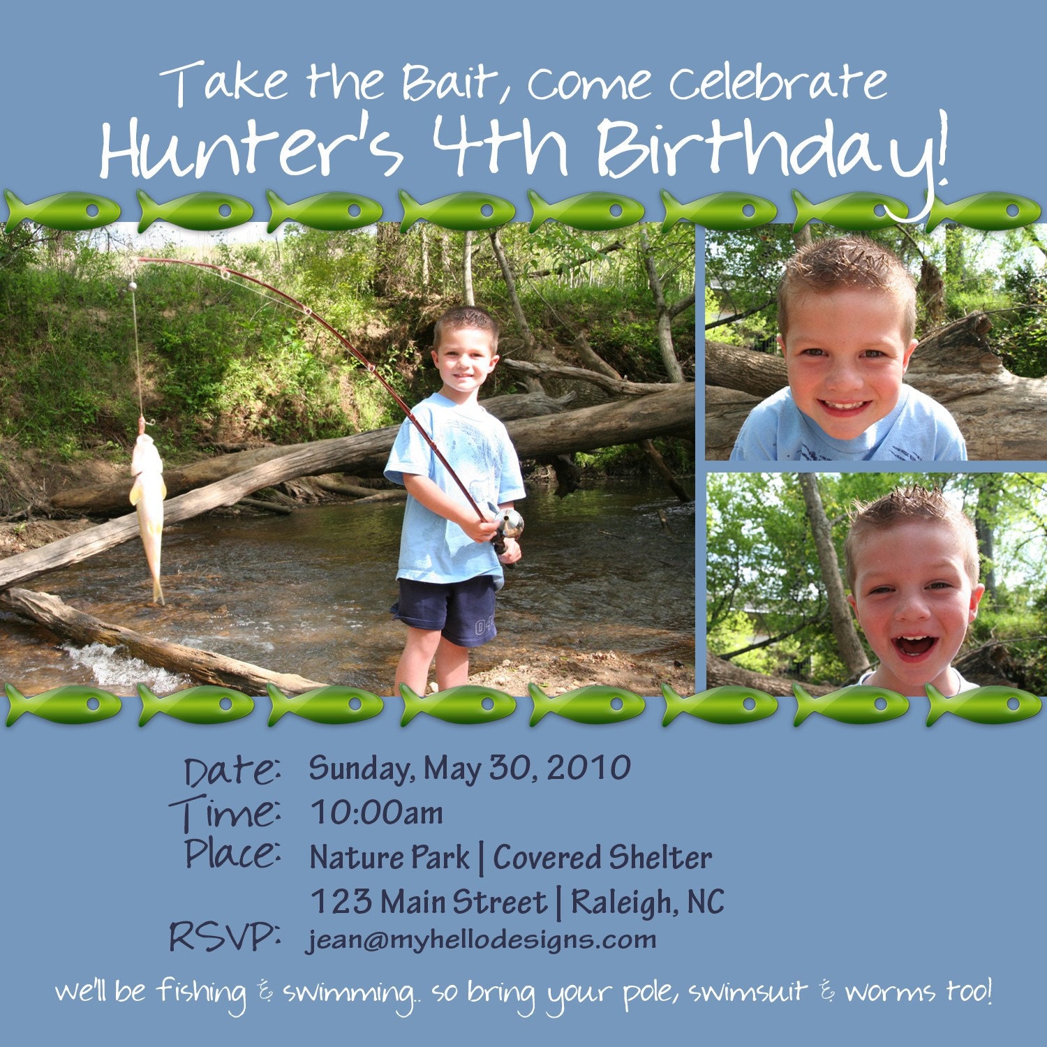 Birthday Invitation:  Fishing