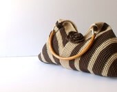 Crochet brown shoulder bag-Everyday Bag-Shoulder Bag, moms gift, satchel purse,Hobo bag-eco mothers day