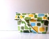 Back to school-Fabric Messenger Bag,summer bag,Shoulder Bag -  Travel bag-Yellow Flowers on Burnt  Cotton, Medium Size