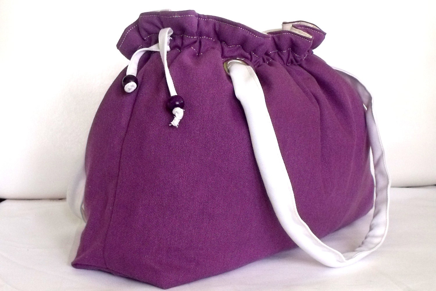 Purple fabric bag,shoulder bag,tote bag,spring,