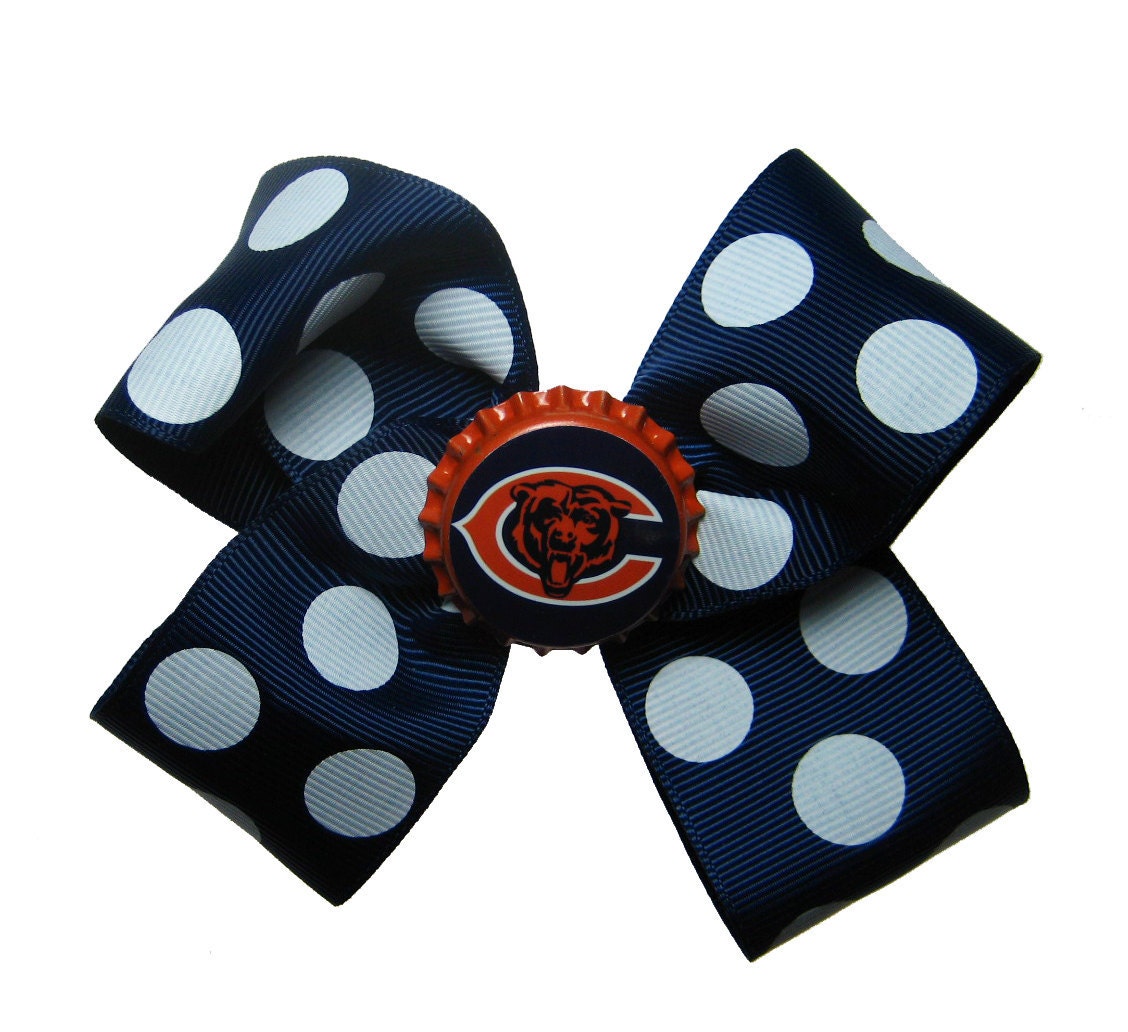 Large Chicago Bears Football Hair Bow