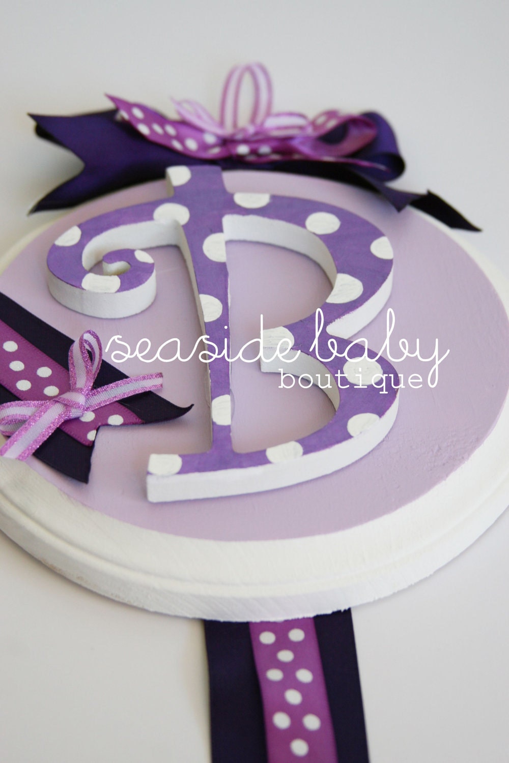 Polka Dot Hand Painted Bow Organizer