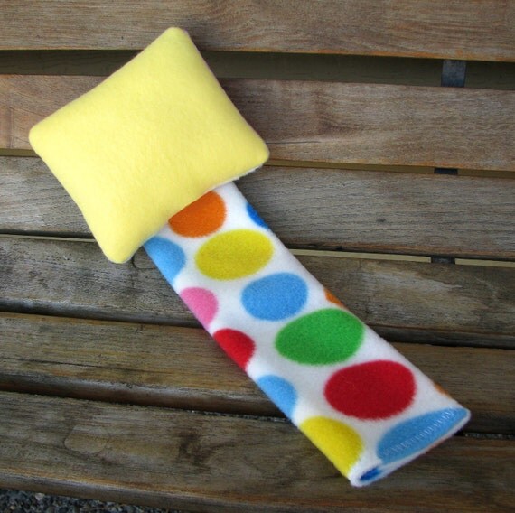 Seatbelt Cover Car Comfort Toddler Child Travel Pillow by SleepyTimez - Yellow and Primary Circles