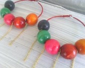 Hoop Earrings, Statement Earrings, Tribal Earrings, Chain Earrings, Big Hoop Earrings, Wood- Urbane Collection
