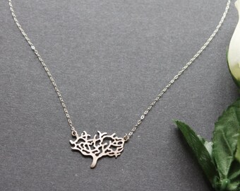 Tree Pendant Necklace, Sterling Silver Chain, Daily Jewelry, Mothers Day and Gift