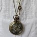 Alice in Wonderland - Vintage Filigree Pocket Watch Necklace with Rabbit and Skeleton Key Charm