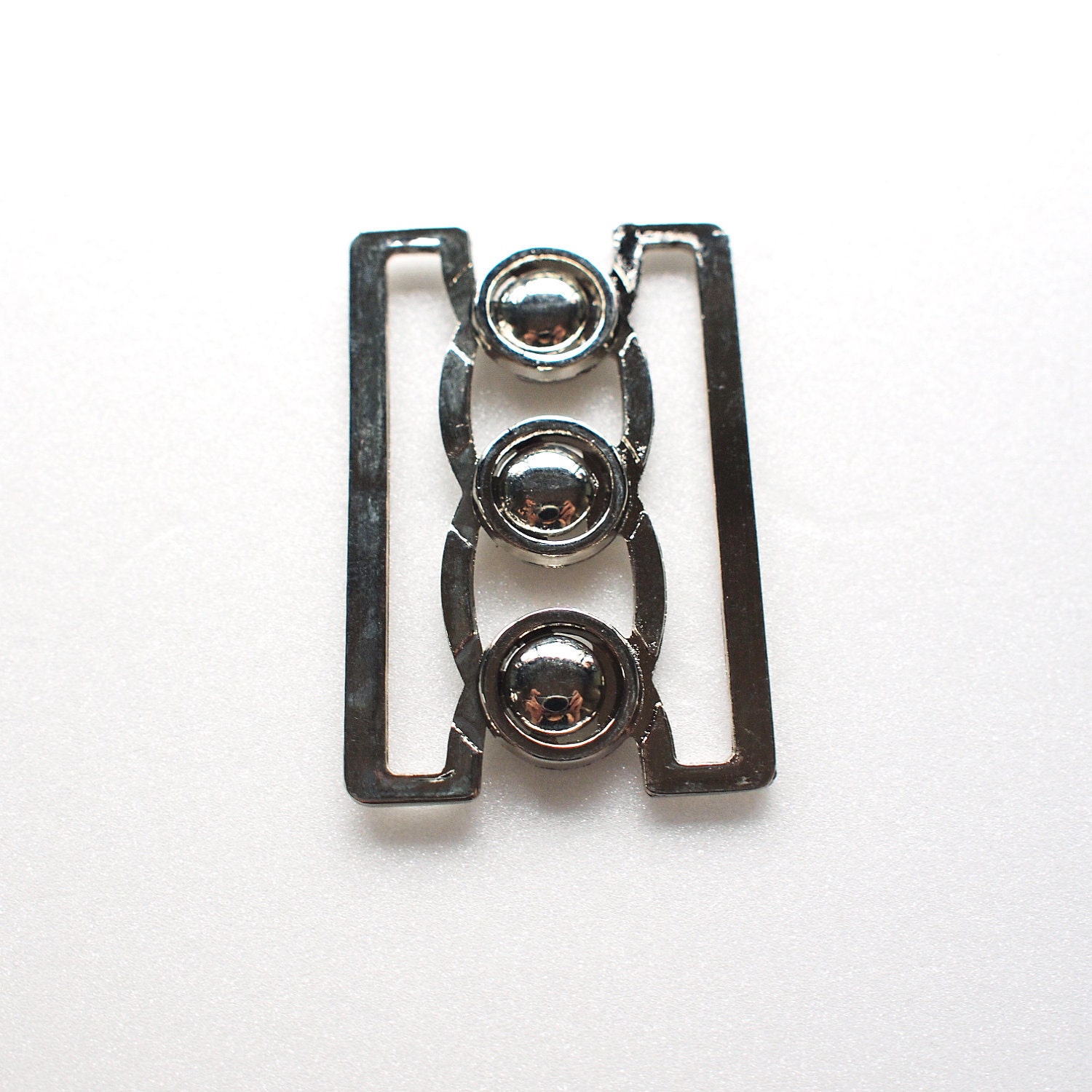 2 Pairs of Vintage 2" Silver Tone Metal Belt Buckle