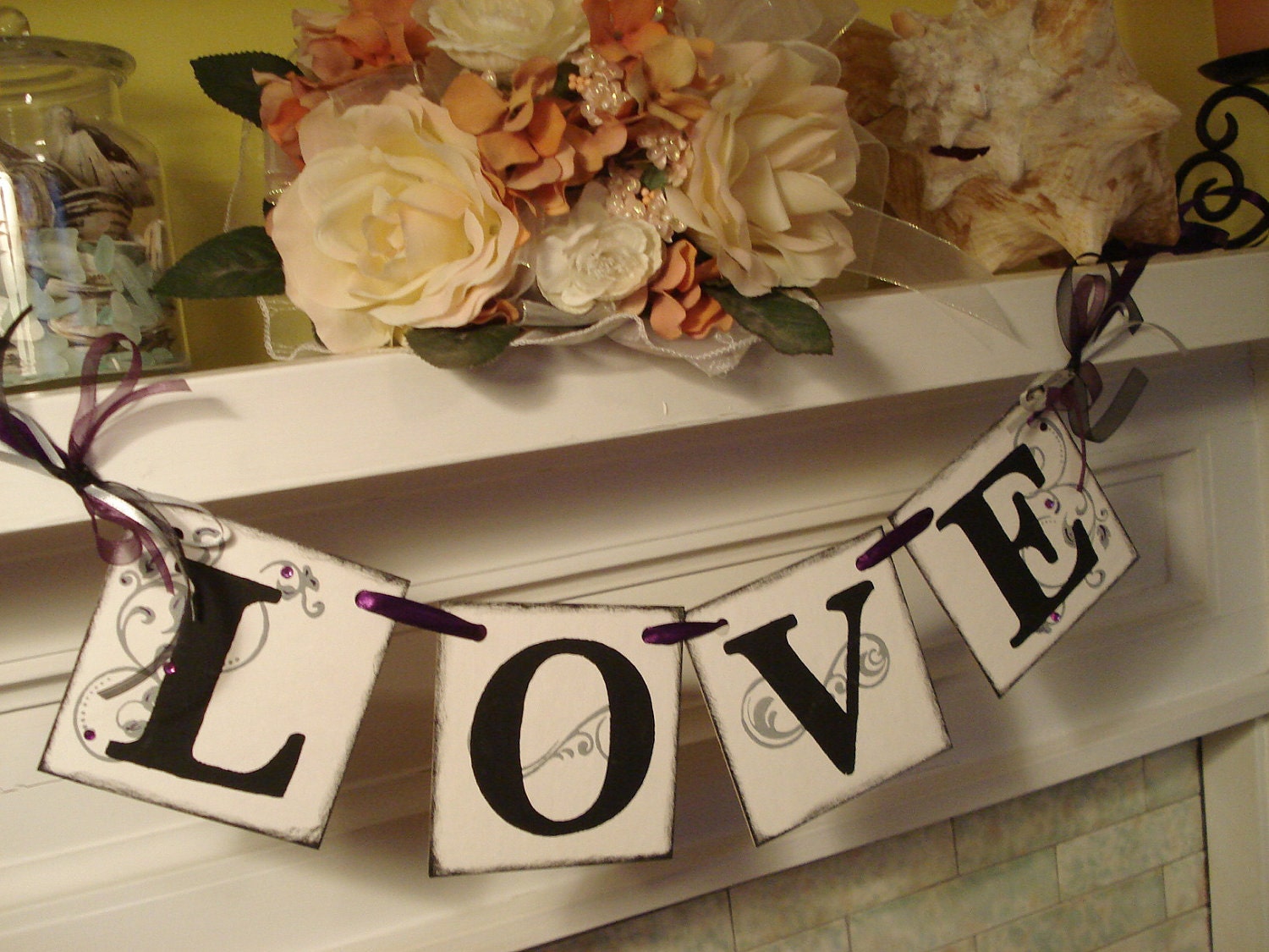 LOVE Wedding Garland -Reception Decoration -Bridal Shower Decorations -Photo Prop You Pick the colors