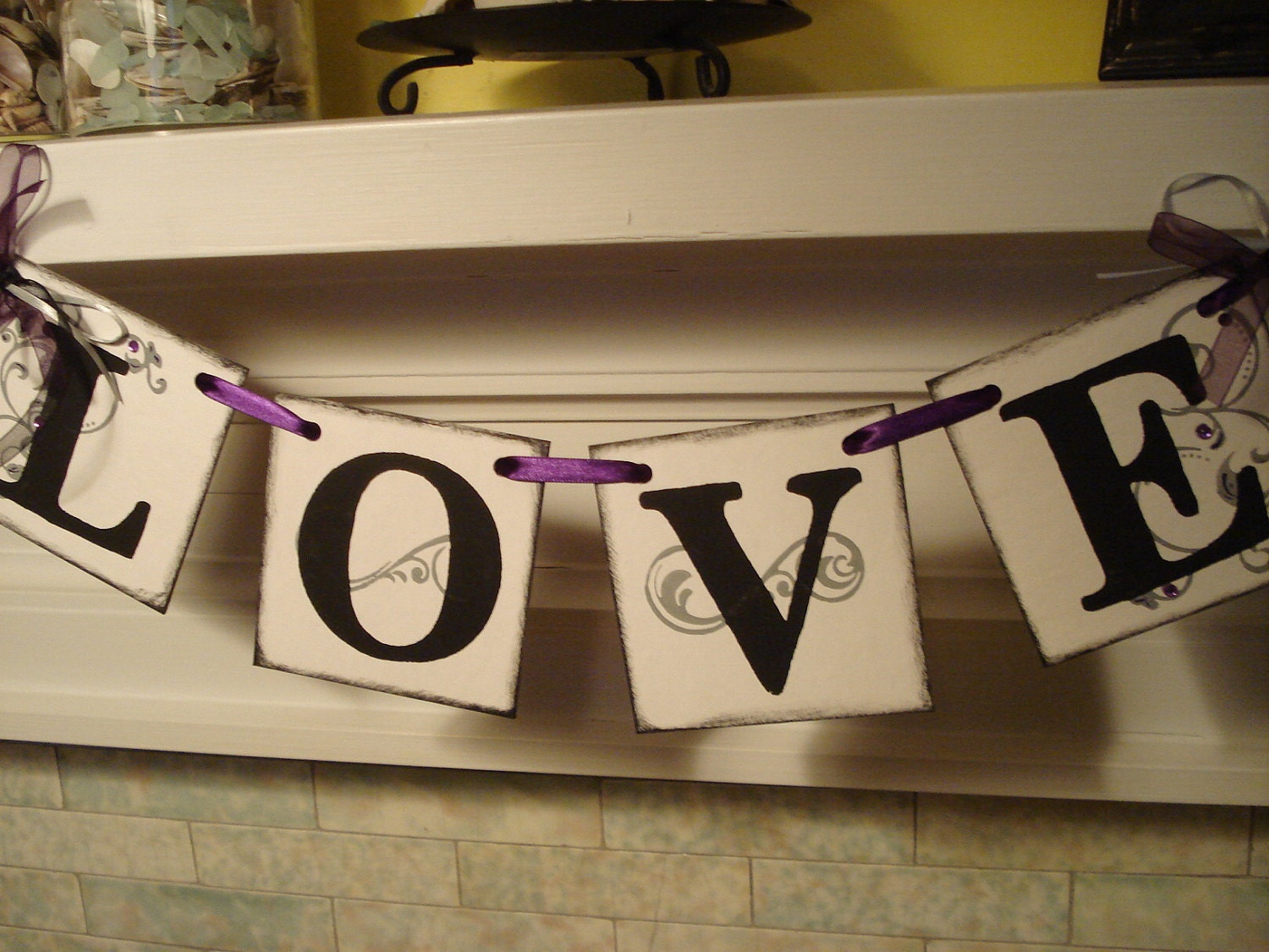 LOVE Wedding Garland -Reception Decoration -Bridal Shower Decorations -Photo Prop You Pick the colors