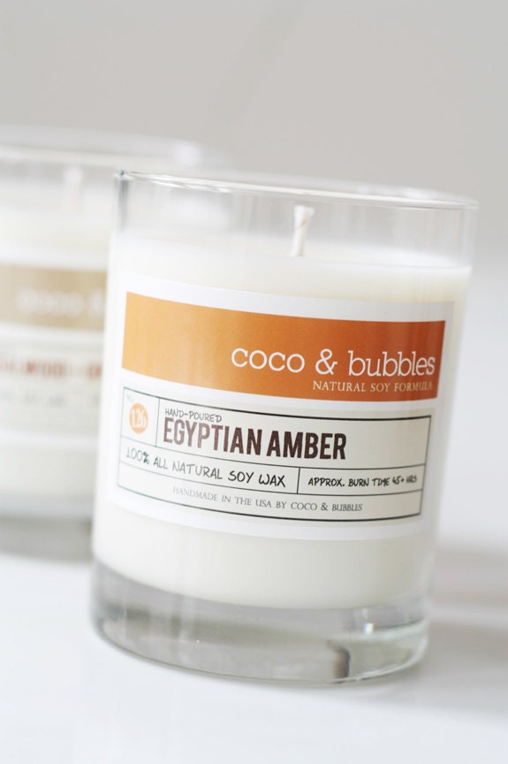 No. 126: EGYPTIAN AMBER // Natural Soy Candle // 13 oz // Highly Scented