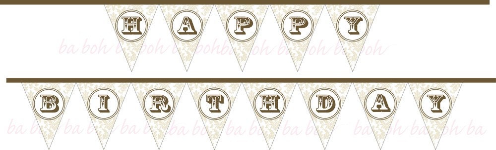 VINTAGE COWGIRL/COWBOY Printable "Happy Birthday" Pendant Banner