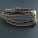 Bird Skull Bracelet Raven Skull Leather Bracelet - Bronze Skull on Leather Bracelet