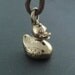 Rubber Duck Pendant Bronze Rubber Ducky Pendant on Leather
