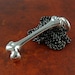Bone Necklace Femur Bone Pendant Necklace in Antique Silver on 24" Gunmetal Chain