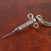 Syringe Necklace Antique Silver Syringe Pendant on 24" Antique Silver Chain- Nurse Jewelry