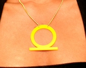 Yellow Acrylic Shenu Ring Pendant Necklace