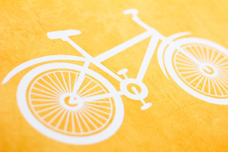 Bicycle Art Print / Transportation Set / Choose your Colors and Background / 8x10 / Wall Art Poster