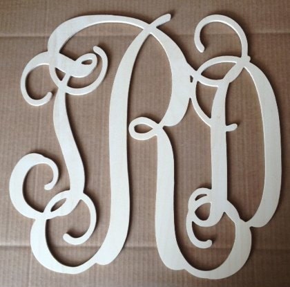 36 inch Vine connected wooden monogram letters