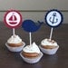 Set of 12 customized nautical/sailor cupcake toppers
